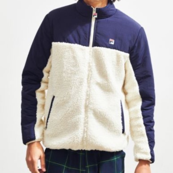 Fila Other - FILA Tonetto Colorblock Full Zip Sherpa Deep Pile Fleece Jacket Unisex Medium